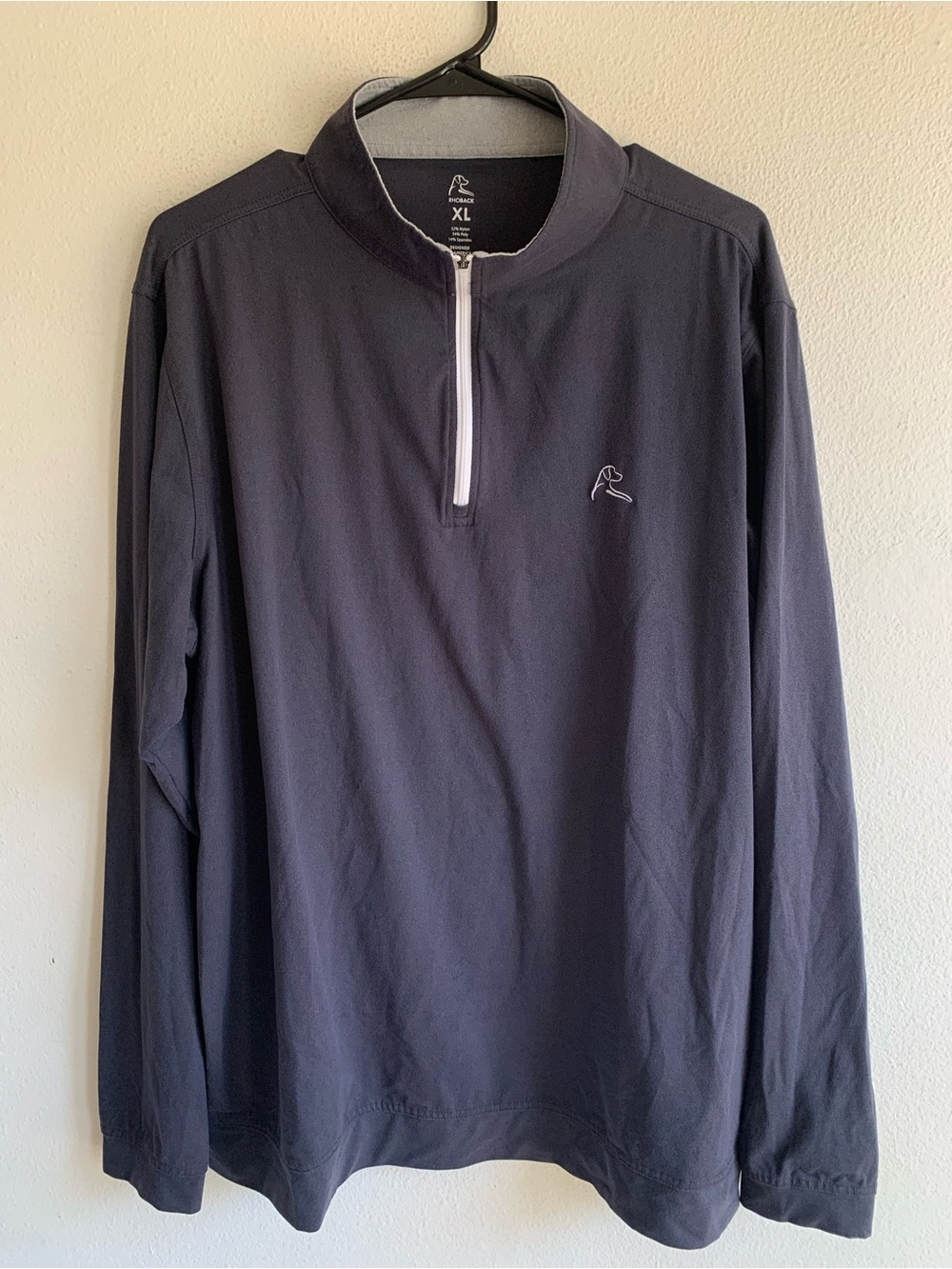 Rhoback Gray Long Sleeve 1/4 Zip Performance Sweater